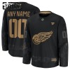 Detroit Red Wings Dresy Personalizované Fanatics Military Appreciation Practice 2024-25 Černá - Dětské